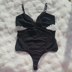 bebe Black Cutout Bodysuit